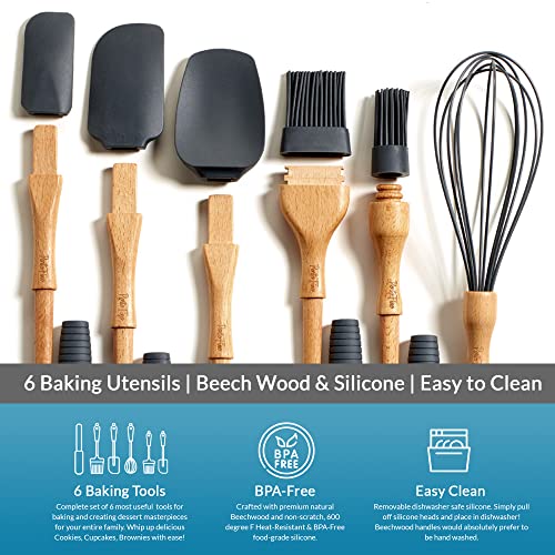 PortoFino Baking Utensil Set Baking Gifts Silicone Spatula 6