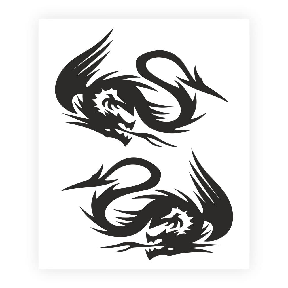 4R Quattroerre.it Supershaped Die-Cut Dragons for Car, Black, 10 x 12 cm