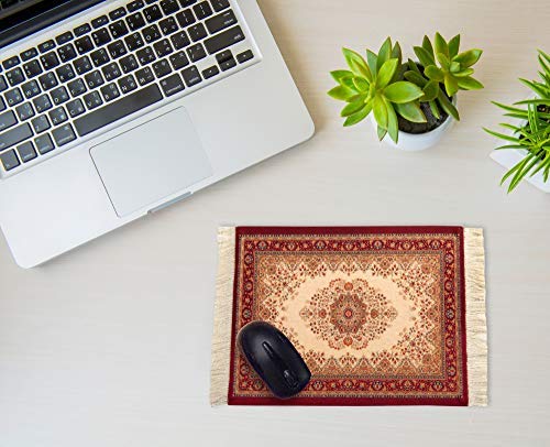 Beautiful Persian Rug Mouse Pad, Office Decor Desktop Oriental Rug, Computer Mousepad, Persian Desk Rug Coaster Mouse Pad