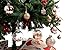 AMS 24ct Clear Christmas Ball Ornaments, 2.76''/70mm Shatterproof Hanging Xmas Balls Baubles Set for Christmas Tree with Stuffed Delicate Decorations for Wedding Christmas (Champagne)