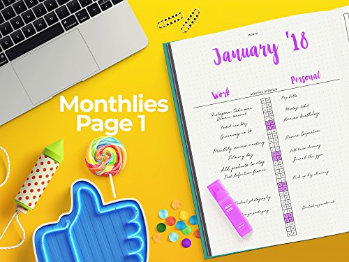 Bullet Planner by Scribbles That Matter - Undated (with 2019 Calendar) - Pre-Printed Weekly, Monthly, Yearly Spreads - Habit Tracker - Get Your Life Organized and Productive Hassle-Free - B5 (Teal) - Thumbnail 3