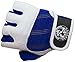 Nibra Gym Wear USA Gym Gloves White/Blue with Wrist Closure for Man & Women, Padded Workout CrossFit, Weightlifting,Biking. (Small)