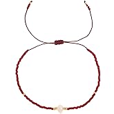 BXDA Gold Seed Beaded Pearl Bracelets for Women, Cute Boho Handmade Adjustable Strand Summer Beach Jewelry Gift.