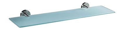 Ambrosya® | Exklusive Ablage aus Edelstahl und Glas | Bad Badablage Badezimmer Badregal Glasablage Glasregal Halter Halterung