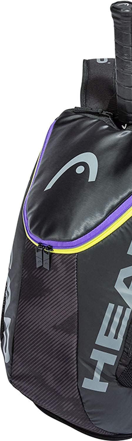 HEAD Tour Team Tennis Backpack 2 Racquet Carrying Bag w/Padded Shoulder Straps & Shoe Compartment - Black/Purple : Sports & Outdoors