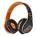 PowerLocus Bluetooth Over-Ear Headphones, Wireless Stereo Foldable Headphones Wireless and Wired Headsets with Built-in Mic, Micro SD/TF, FM for iPhone/Samsung/iPad/PC (Black/Orange)thumb 3
