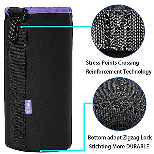 Cwatcun 4 Pack Lens Pouch Set, Camera Lens Case Bag with Thick Protective Neoprene, for Canon Nikon Sony Pentax Olympus Panasonic Fuji Sigma DSLR SLR Camera Lens (Size Small, Medium, Large, X Large)