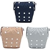 ALVABABY Swim Diapers 3pcs Baby & Toddler Snap One Size Reusable Adjustable Baby Boys' Swim Diapers for Swimming Lessons 3SWY73A