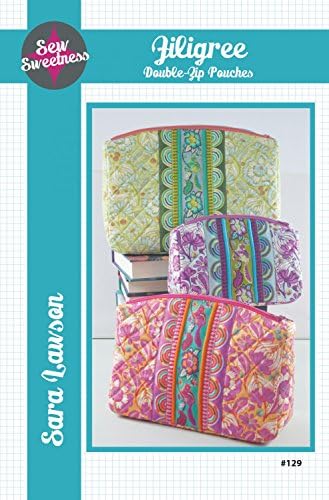 Filigree Double Zip Pouches from Sew Sweetness by Sara Lawson