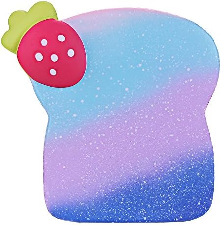 Jumbo Strawberry Toast,I AM BREAD Squishies Scented Slow Rising Toys Fun Collection Stress Relief Toy Decoration 5.1" (Galaxy)
