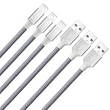 Czznn Lightning Cable 3 Pack 10ft Extra Long Nylon Braided High Speed Charging Cable Cord for iPhone charger 7/7Plus (light Grey)