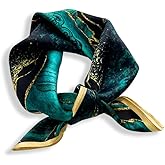 Lenvowela Mulberry Silk Scarfs Women Small Square Scarf 21" x 21" Breathable Lightweight Neckerchief Headscarf