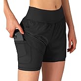 Gopune Women's 2 in 1 Running Shorts Workout Athletic Gym Yoga Shorts Liner