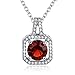 Simulated Birthstone Necklace Halo Lab Simulated Diamond Square Pendant Jewelrys for Women Love Necklace