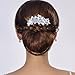 EVER FAITH Bridal Silver-Tone Flower Simulated Pearl Hair Barrette Clear Austrian Crystsal