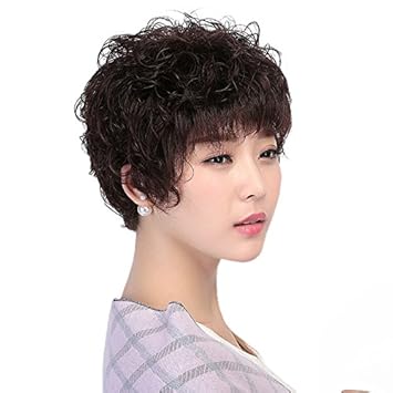 Amazon Com P 100 Real Hair Wig Women Girls Female Short Hair