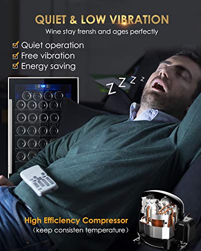 Amaste-Wine-Fridge-34-Bottle-Single-Zone-Wine-Cooler-Freestanding-Wine-Refrigerator-Double-Pane-Anti-UV-RaysAnti-frost-Tempered-Glass-Door-High-Efficiency-Compressor-Chrome-Racks-Blue-LED-Light-Revers