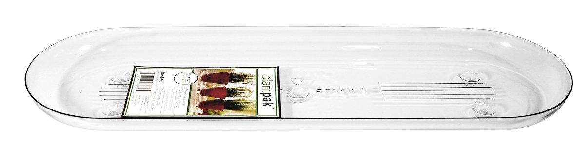 Plastec PLIPAK414 Oval Plantpak Saucer, Clear, 14-Inch