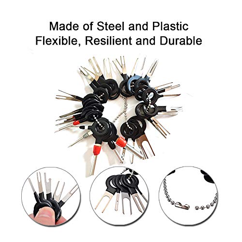 39 Pcs Pins Terminals Removal Tools for Car Auto Wire Connector, Terminal Pin Extractors Puller Remover Repair Key Tools Set Terminal