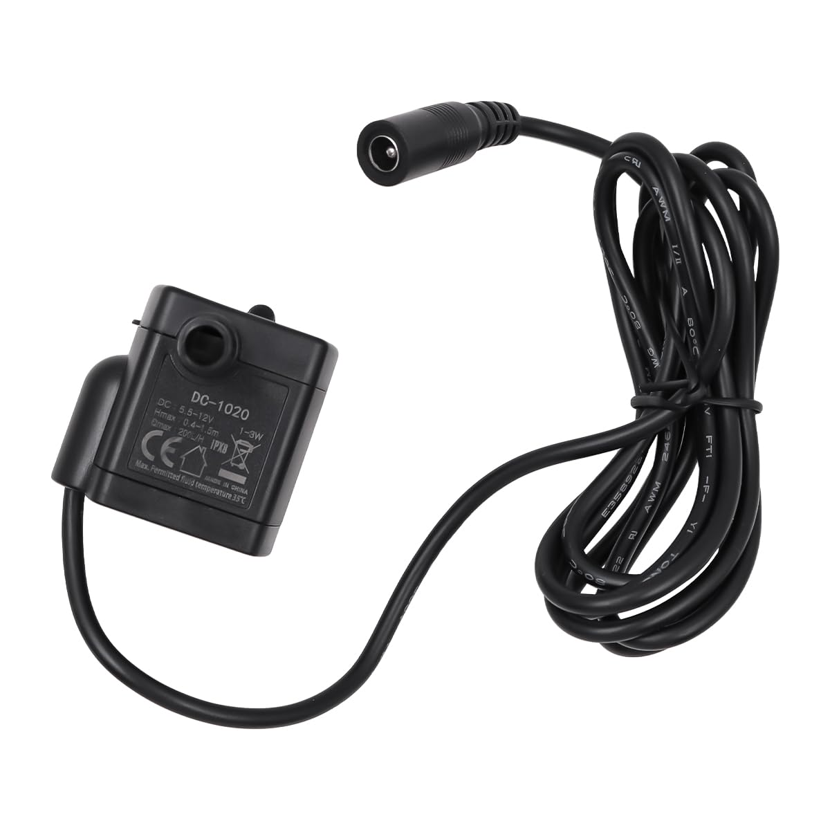 POFET Mini Submersible Water Pump, DC 5–12V 200L/H Solar Fountain Pump with 1.5m Cable, Quiet Motor for Aquarium, Fish Tank, Cat Fountain, Hydroponics, Small Garden Water Feature