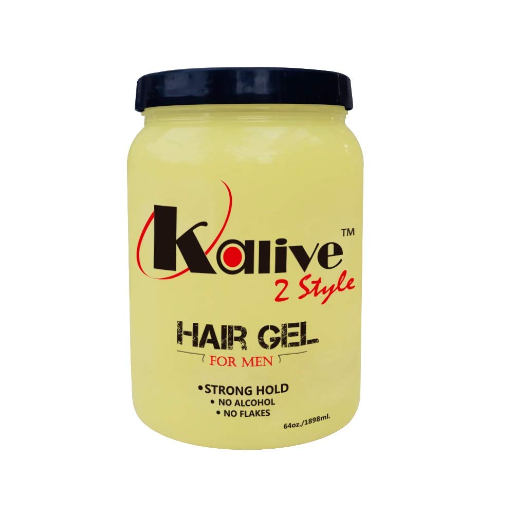 KALIVE Men's Hair Styling Gel 64 oz, Strong-Hold and Light Shine all day, Mens Hair Product fresh scent No Flaking or Alcohol[Amazon-developed Certification] Compact by Design