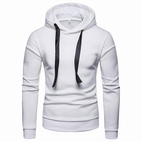 white cotton hoodie mens