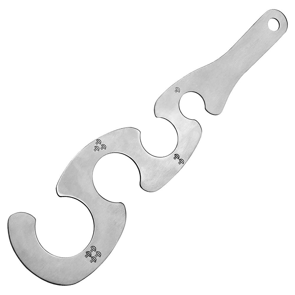 Wopohy Spaghetti Noodle Pasta Measurer Tool, 4 Holes Stainless Steel Spaghetti Measurer Pasta Portion Control Measure Noodle Pasta Measure Cook Kitchen Cake Ruler