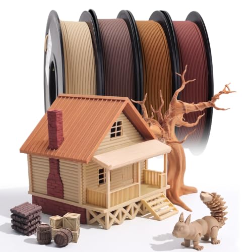 PLA Wood Filament Bundle 250g 4 Pack 3D Printer