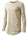 URBANCREWS Mens Hipster Hip Hop Pullover Fashion Longline Long Sleeve T-Shirt