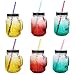 Razita Slyire 32 Pieces Reusable Plastic Straws Compatible for Mason Jars, Tumblers, BPA-Free, 9 Inch Long Colorful Unbreakable Drinking Straws with 2 Cleaning Brushes- Eco-Friendly