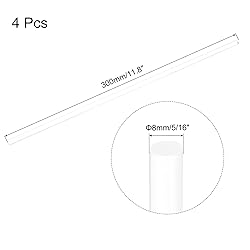 MECCANIXITY 4pcs Acrylic Round Rods 5/16" x