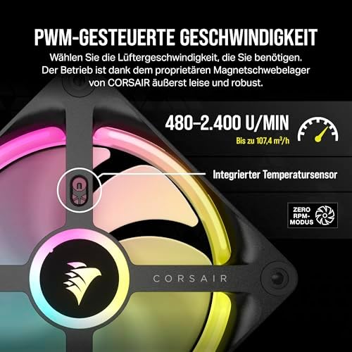 iCUE LINK QX120 RGB 120mm RGB Lüfter - Dreierpack - Schwarz