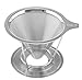 Rialto Mug Coffee Filter - Stainless Steel Pour Over Coffee Maker - Single Cups Permanent Reusable dripper with Pour Over Coffee Stand - Clever Coffee Cone (1-2 Cup)