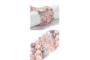 3 Strands Electroplate Glass Beads Faceted Cube Round Crystal Glass Spacer Beads for Jewelry Making DIY Necklace Bracelet Ear