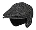 Folie Co. Medium 100% Wool Herringbone Winter Ivy Cabbie Hat w/Earflaps – Driving Hat Grey