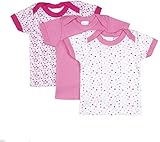 BIG OSHI Baby 3 Pack Lap Shoulder Crewneck Undershirt T-Shirts - PLK-803 - Pink, 18-24 Months
