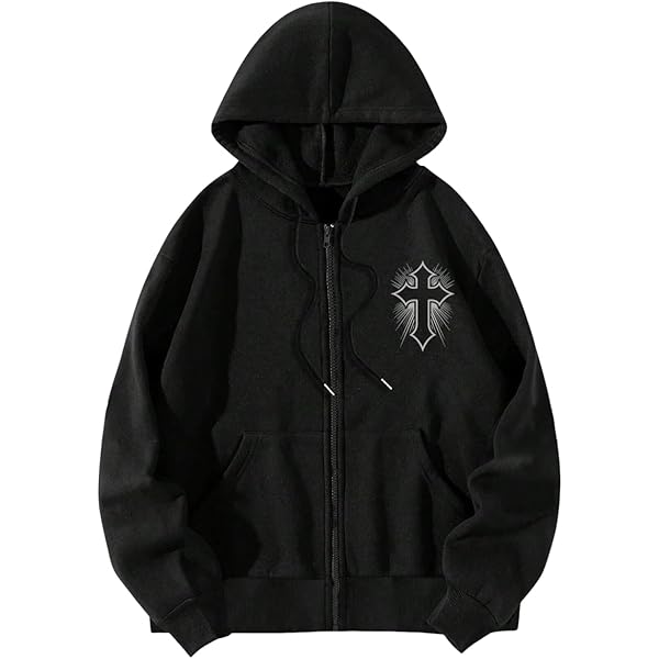 Amazon.com: SHENHE Men's Zip Up Hoodie Wings Cross Print