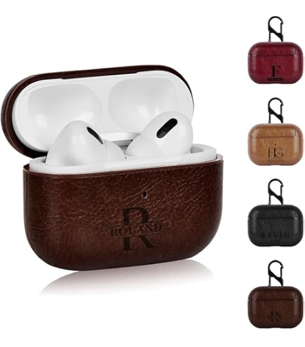 Étui En Cuir Véritable Tanné Végétal Pour AirPods 4 - Marron Cognac, Fabriqué à La Main | Protection Anti-rayures, Compatible Charge Sans Fil - 3
