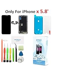 Reemplazo de pantalla premium para iPhone X (5,8 pulgadas) - Reparación completa OLED en 3D Touch - Reemplazo de pantalla LCD con pantalla táctil digitalizador con adhesivo impermeable, vidrio templado, herramientas, instrucciones
