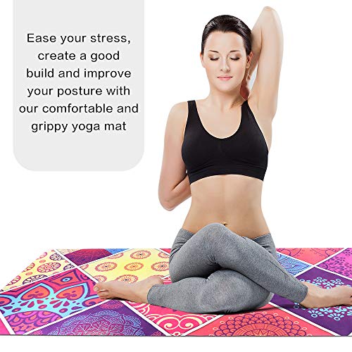 image for SEKKVY Yoga Mat, Non Slip Sweat Absorbent Foldable 1.5mm Thin Exercise