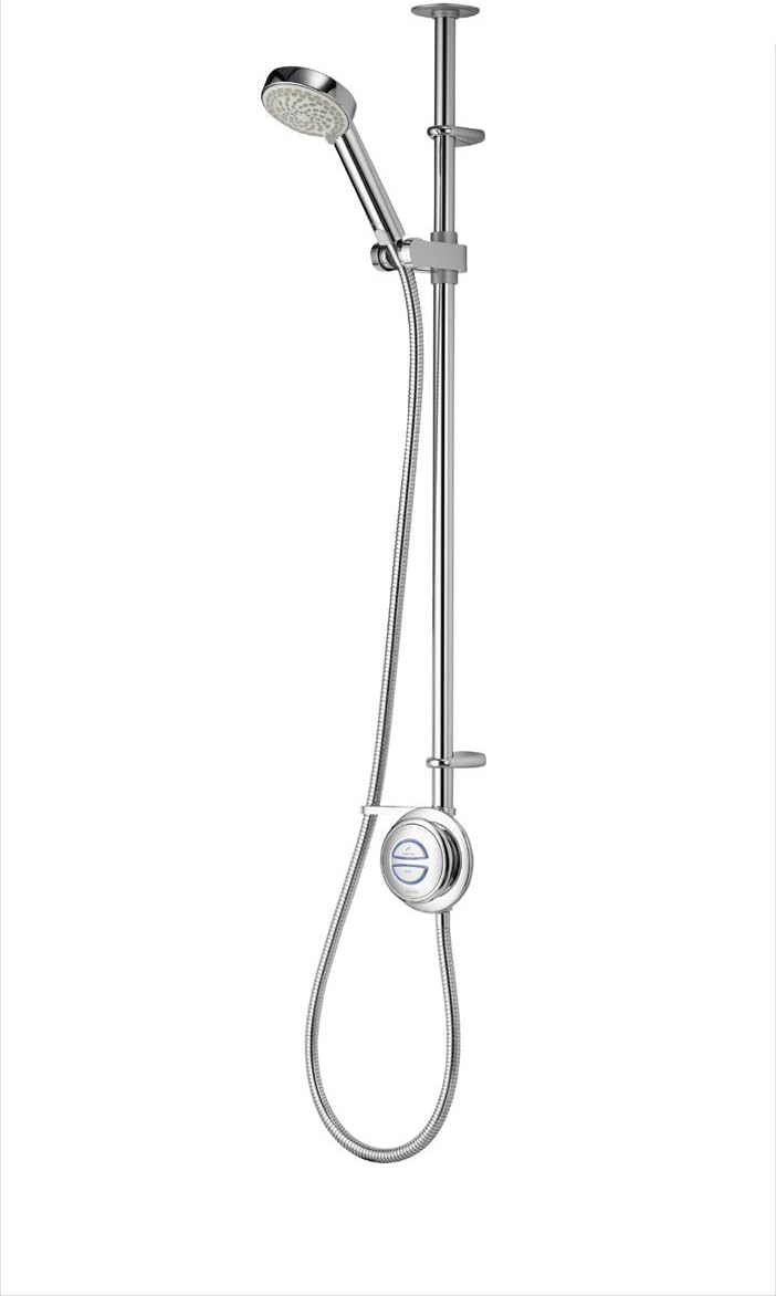 Aqualisa Quartz Digital Exposed Thermostatic Chrome Mixer Shower (Gravity) With 1 Spray Showerhead QZD.A2.EV.14