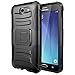 Galaxy J7 V, Galaxy J7 Prime, Galaxy Halo, Galaxy J7 Perx, Galaxy J7 Sky Pro, Galaxy J7 2017, JATEM Heavy Duty Case Kickstand Belt Clip + Tempered Glass Screen Protector (Black/Black)