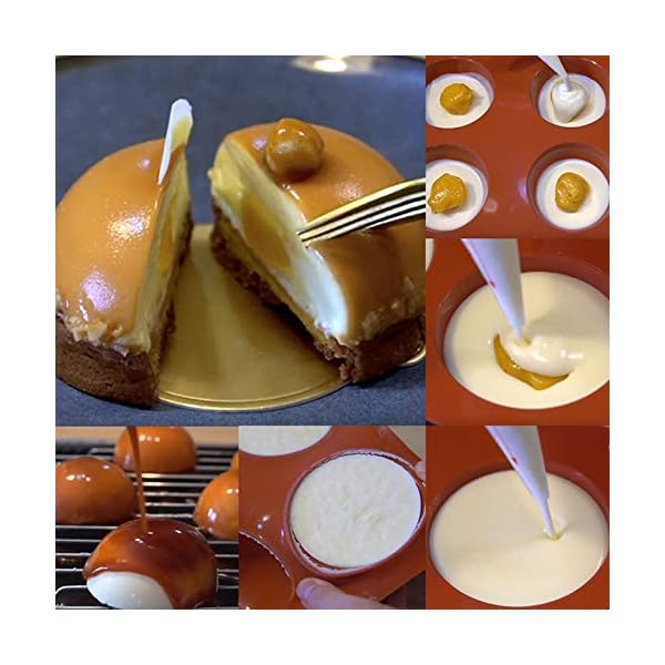 2 Pieces Baking Mold, Semicircle Silicone Mold 6 Holes Semicircle 15 Holes Semicircle Cake Moulds Dome Bakeware Set for…