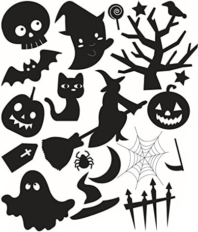 HowFitU 2pc Halloween Party Creative Cute Gost Home Wall Decal Vinyl Wall Stickers for Shopwindow living Room