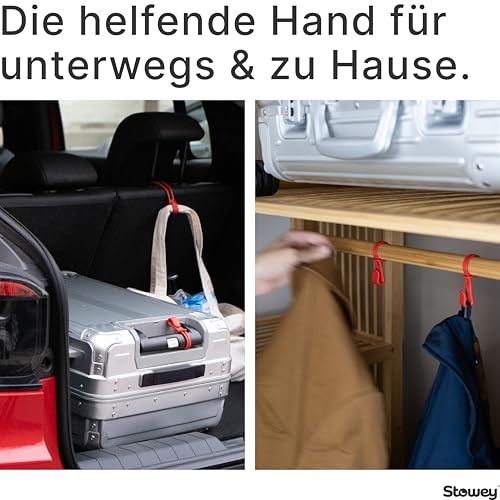 Car Hook Kleiderhaken für Auto Haltegriff - Das Must Have Auto Reise Zubehör hält Jacke & Tasche, Kleiderbügel Auto & Kopfstützen Haken, Auto Gadgets für Frauen & Männer, 1x Jackenhalter Auto Schwarz 10