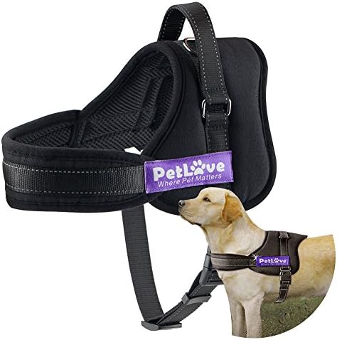 Petlove Dog Harness, Soft Leash Padded No Pull Dog Harness Of All Sizes Black, Xl Large