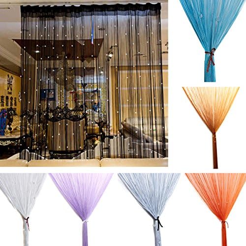 Glitter Crystal Balls Tassel String Line Door Window Curtain Room Divider Screen Decor (Random: Color)