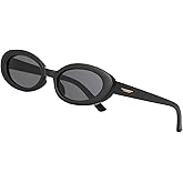 Onrtry Retro Tiny Oval Sunglasses for Women Men Narrow Style 90s Small Sun Glasses