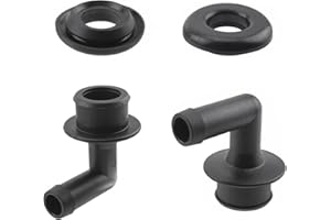 gunroil 2 PCS Automotive Ventilation Valve Elbow and Gasket Kit, Pressure Regulator PCV Valve Elbow Kit, Replaces 53013360AA 53030497 02946079 2946079, Compatible with Jeep Models (Black)