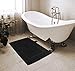 Utopia Towels Cotton Banded Rug, Bath Mats, Not a Bathroom Rug, 21 by 34 Inches, 100% Ring Spun Cotton, Highly Absorbent Shower Bathroom Floor Mat, Black, 2 Pack